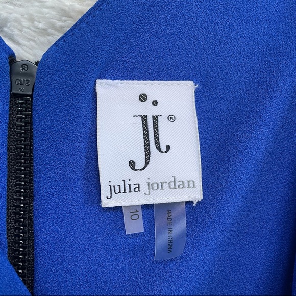 Julia Jordan Geometric Color Block V-Neck Fit Flare With Stripes Size 10 - Picture 6 of 9